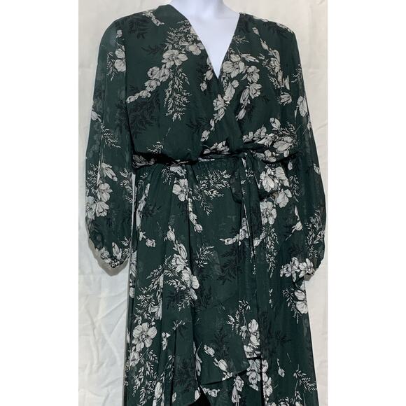 Lane Bryant Nwt Floral Chiffon Wrap Dress Ruffles Women’s Size 26 - Picture 2 of 7